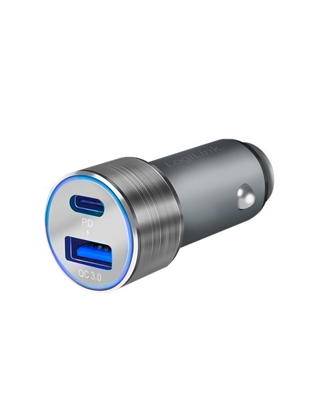 LogiLink USB car charger, 1x USB-C PD, 1x USB-A QC, 36W (PA0252)