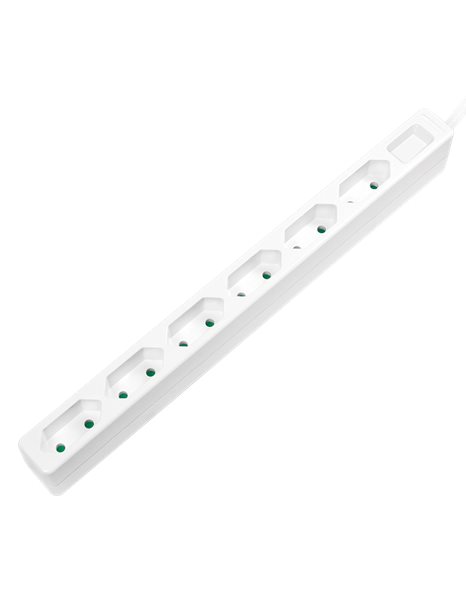 LogiLink Socket outlet 6-way, 6x CEE 7/3, slim, 1.5 m, white (LPS231)
