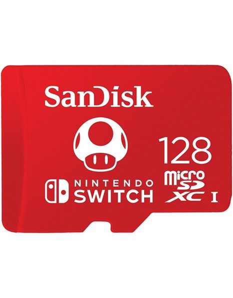 SanDisk Nintendo Switch 128GB MicroSDXC 100MB/S Red & Αdapter (SDSQXAO-128G-GNCZN)