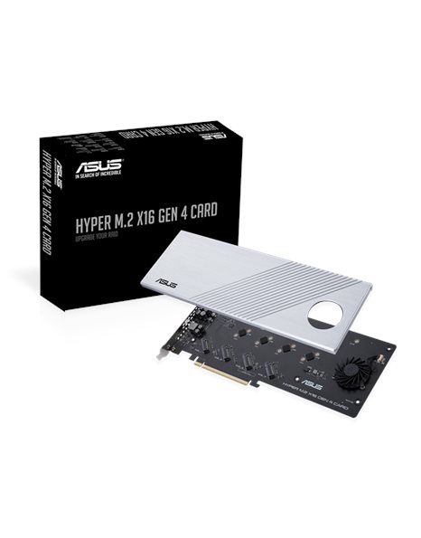Asus Hyper M.2 x16 Gen 4 Card (PCIe 4.0/3.0) Interface adapter M.2 Card (90MC08A0-M0EAY0)