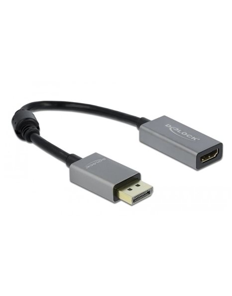 Delock Active DisplayPort 1.4 To HDMI Adapter 4K 60Hz (HDR), 0.2m, Grey/Black (66436)