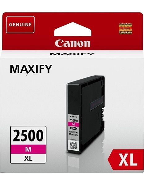 Canon PGI-2500XL High Yield Ink Cartridge, 19.3ml, 1755 Pages, Magenta (9266B001)
