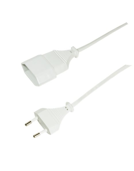 LogiLik Power Cord Extension, CEE 7/16, 1m, White (CP125)