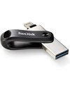 SanDisk iXpand Flash Drive Go 64GB, Lightning & USB-A, USB 3.0, Black/Silver (SDIX60N-064G-GN6NN)