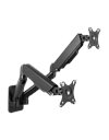 LogiLink Dual Monitor Wall Mount, 17-Inch To 32-Inch, Gas Spring, 90-540mm, Black (BP0146)