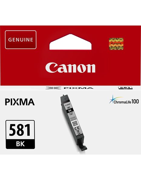 Canon CLI-581BK Original Ink Cartridge, 5.6ml, 200 Pages, Black (2106C001)