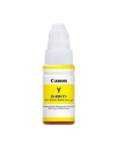 Canon GI-490 Ink Bottle, 70ml, 7000 Pages, Yellow (0666C001)