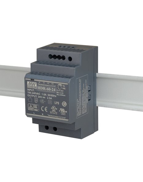 D-Link 60W 24VDC Ultra Slim DIN Rail PSU (DIS-H60-24)