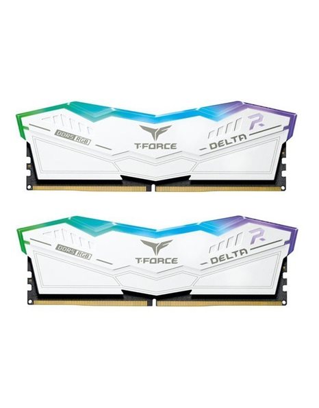 TeamGroup T-Force Delta RGB 32GB Kit (2x16GB) 6000MHz DDR5 UDIMM CL38 1.25V, White (FF4D532G6000HC38ADC01)
