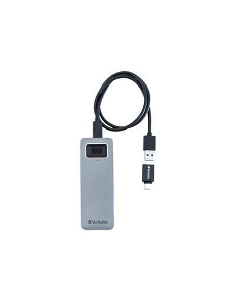 Verbatim Executive Fingerprint Secure USB-C SSD, 1TB, USB 3.2, Gray (53657)
