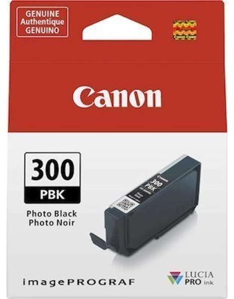 Canon PFI-300PBK Ink Cartridge, 14ml, Photo Black (4193C001)
