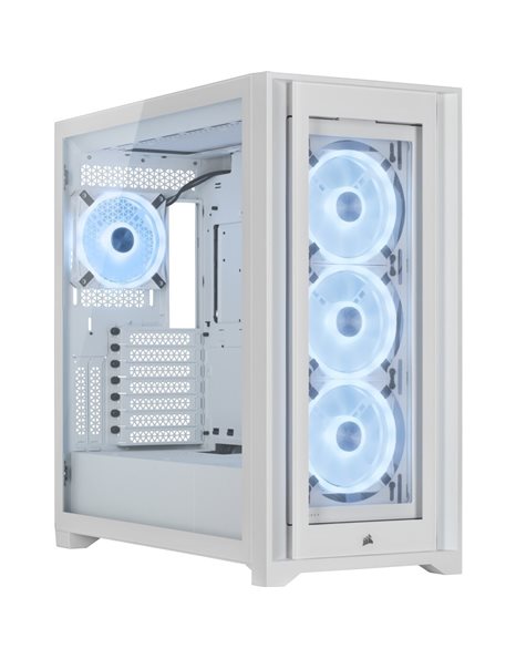 Corsair iCUE 5000X RGB QL Edition, Midi Tower, ATX, USB3.1, No PSU, Tempered Glass PC Case, White (CC-9011233-WW)