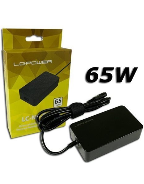 LC-Power LC-NB-PRO-65 Universal Notebook Power Adapter, 65W, 20V, Black (LC-NB-PRO-65)