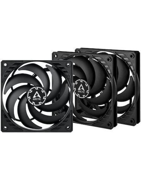 Arctic P12 Slim PWM PST, 120mm PWM Fan With Integrated Y-Cable, Black, 3-Pack (ACFAN00275A)