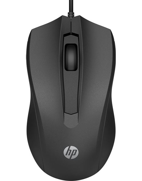 HP Wired Optical Mouse 100, 3 Buttons, 1600dpi, Black (6VY96AA)