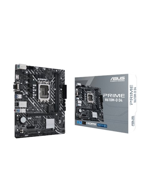 Asus PRIME H610M-D D4, Intel, Socket 1700, mATX, 2xDDR4, 4xSATA3, M.2, GLAN, USB3.2, HDMI, D-Sub (90MB1A00-M0EAY0)