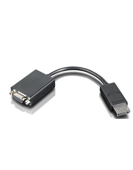 Lenovo DisplayPort To VGA Monitor Cable, 20cm, Black (57Y4393)