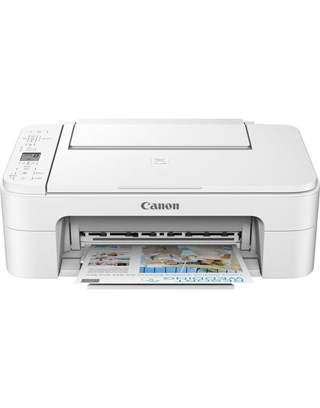 Canon PIXMA TS3351, A4 Color Multifunction Inkjet Printer (Print/Scan/Copy), 4800x1200dpi, 7.7ppm Mono/4ppm Color, WiFi, USB, White (3771C026AA)