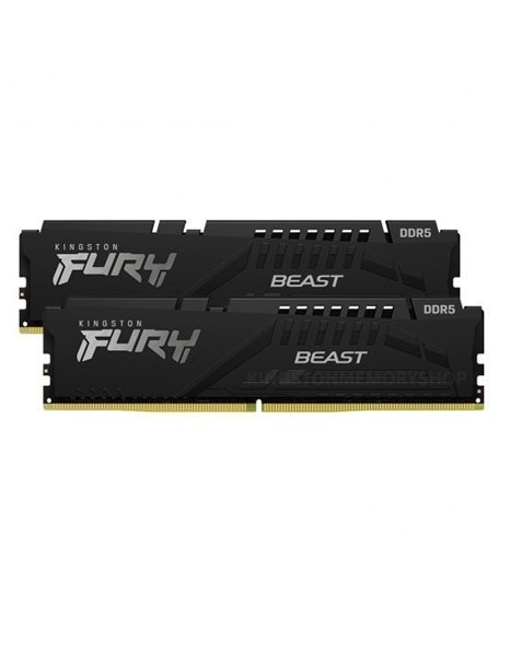 Kingston Fury Beast 64GB Kit (2x32GB) 4800MHz UDIMM DDR5 CL38 1.1V (KF548C38BBK2-64)