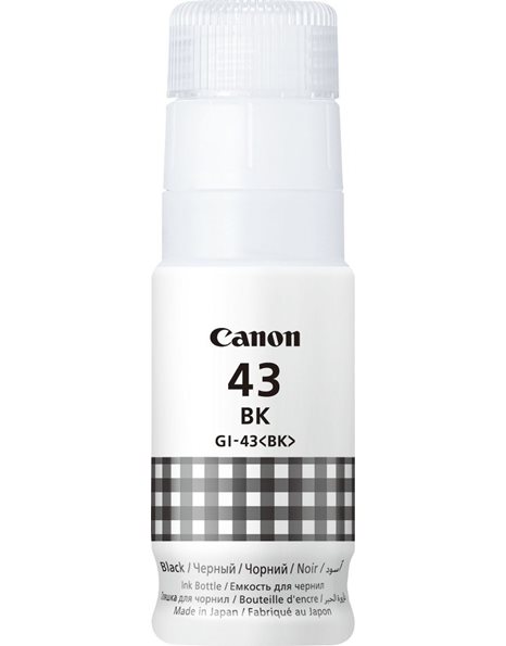 Canon GI-43BK Ink Bottle, 60ml, 3800 Photos, Black (4698C001)