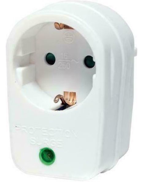 Logilink Socket Adapter With Surge Protection, 1x CEE 7/3, White (PA0078)