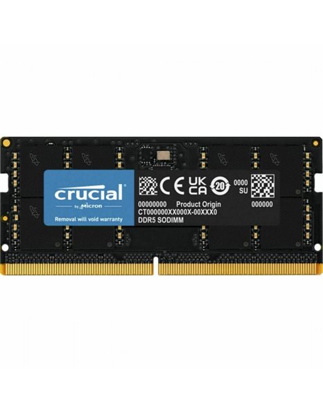 Crucial 16GB 4800MHz SODIMM DDR5 CL40 1.1V, Black (CT16G48C40S5)