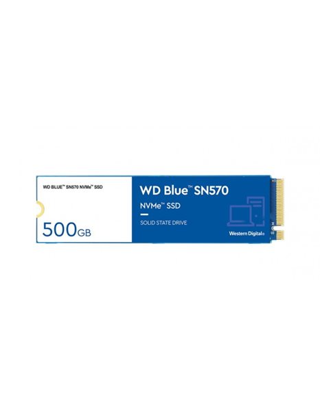 Western Digital Blue SN570 500GB SSD, M.2, PCIe Gen3x4, 3500MBps (Read)/2300MBps (Write) (WDS500G3B0C)