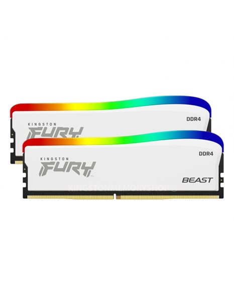 Kingston Fury Beast RGB (Special Edition) 16GB Kit (2x8GB) 3200MHz UDIMM DDR4 CL16 1.35V, White (KF432C16BWAK2/16)