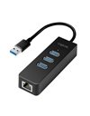 LogiLink USB 3.0-A To Gigabit Adapter To 1x RJ45 & 3x USB 3.0, Black (UA0173A)