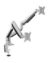 LogiLink Dual Monitor Mount, 13-Inch To 32-Inch, Aluminum, Gas Spring, Silver (BP0043)