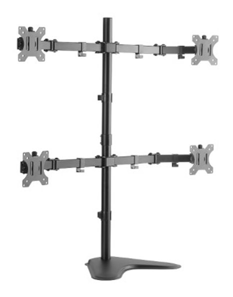LogiLink Quad monitor Stand, 13-Inch To 32-Inch, Steel, Arm Length 460mm Each, Black (BP0046)