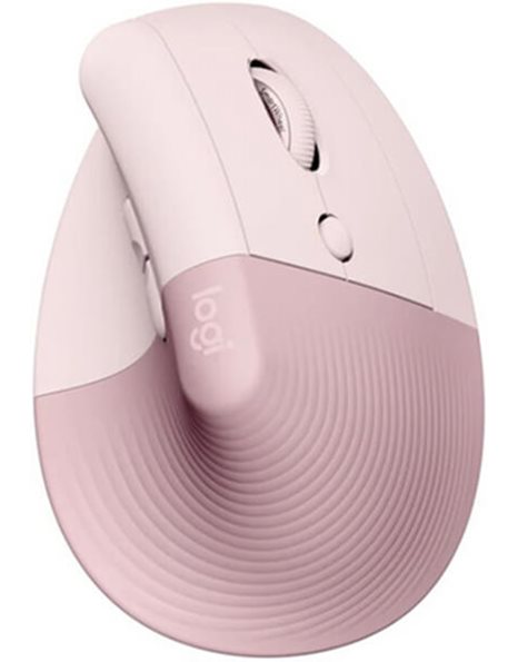 Logitech Lift Vertical Ergonomic Wireless Optical Mouse, 6 Buttons, 4000dpi, Pink (910-006478)