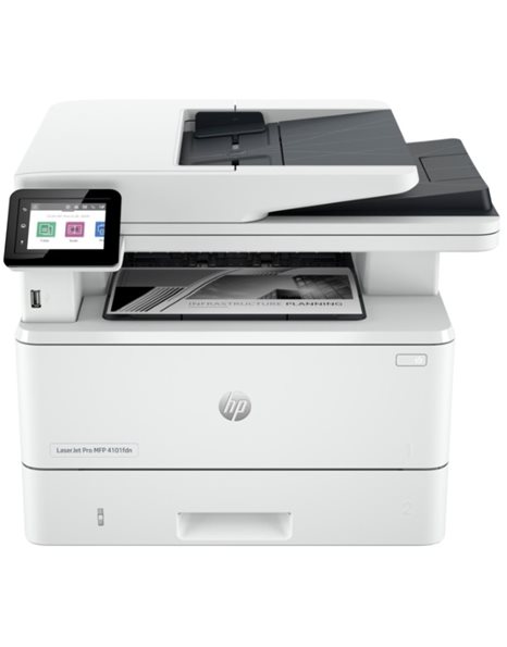 HP LaserJet Pro 4102fdn, A4 Mono Laser Printer (Print/Scan/Copy/Fax), Duplex, ADF, 1200x1200dpi, 42ppm Mono, Ethernet, USB, White (2Z623F)