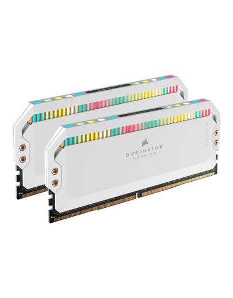 Corsair Dominator Platinum RGB 32GB Kit (2x16GB) 6200MHz UDIMM DDR5 CL36 1.30V, White (CMT32GX5M2X6200C36W)