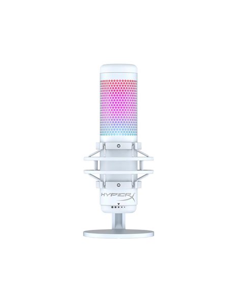 Kingston HyperX QuadCast S USB Microphone, RGB Lighting, White/Grey (519P0AA)