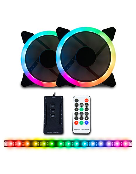 SuperCase Lighting RGB Combo Fan Spectrum,2x120mm Case Fans (752830954236)