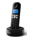 Philips ασύρματο τηλέφωνο D1611B/34, με ελληνικό μενού, μαύρο (D1611B-34)