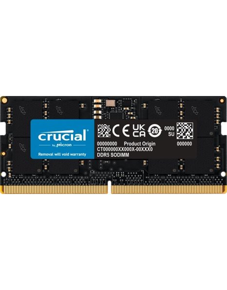 Crucial 16GB 5200MHz SODIMM DDR5 CL42 1.1V, Black (CT16G52C42S5)