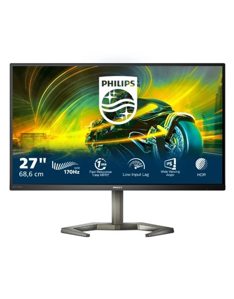 Philips 27M1N5500ZA/00, 27-Inch QHD Gaming Monitor, 2560x1440, 170Hz, 16:9, 1ms, 1000:1, USB, HDMI, DP, Speakers, Black (27M1N5500ZA/00)