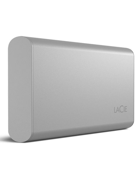 LaCie Portable SSD, 500GB, USB-C, Moon Silver (STKS500400)