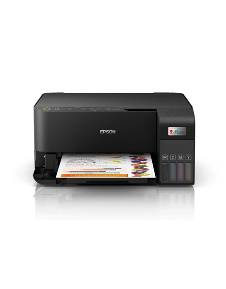 Epson EcoTank L3550, A4 Color Multifunction Inkjet Printer (Print/Scan/Copy/Fax), 4800x1200dpi, 33ppm Mono/20ppm Color, USB, WiFi, Black (C11CK59403)