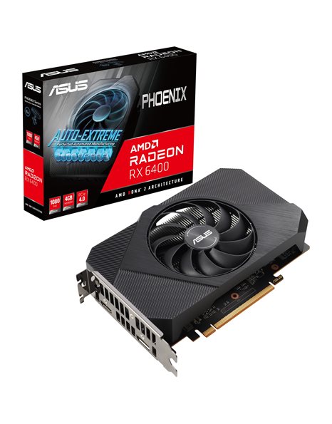 Asus Phoenix Radeon RX 6400 4GB GDDR6, 64-Bit, HDMI, DP (90YV0H91-M0NA00) (PH-RX6400-4G)