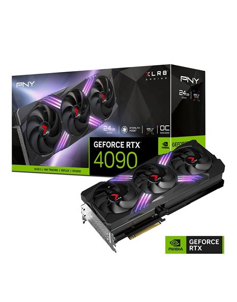 PNY GeForce RTX 4090 24GB GDDR6X OC XLR8 Gaming Verto EPIC-X RGB TF, 384-Bit, HDMI, DP (VCG409024TFXXPB1-O)
