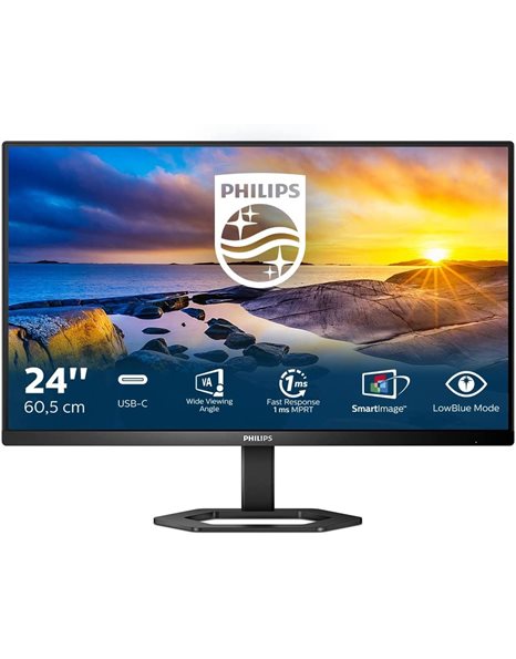 Philips 24E1N5300AE, 23.8-Inch FHD IPS Gaming Monitor, 1920x1080, 16:9, 4ms, 1000:1, USB, HDMI, DP, Speakers, Black (24E1N5300AE)