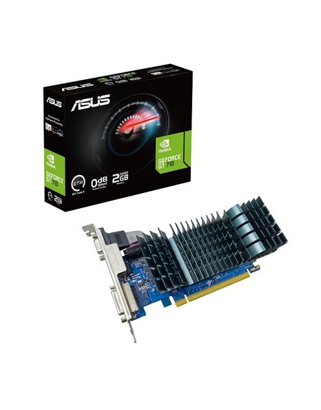 Asus GeForce GT 710 2GB DDR3 EVO Low-Profile, 64-Bit, HDMI, DVI, VGA (90YV0I70-M0NA00)(GT710-SL-2GD3-BRK-EVO)