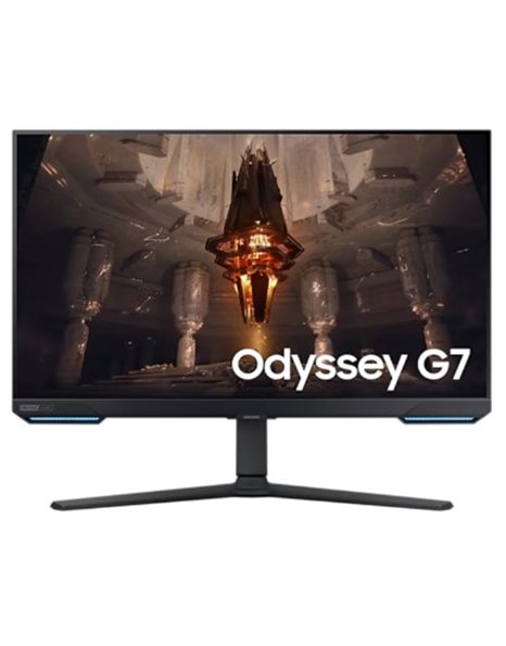 Samsung Odyssey G7, 32-Inch 4K UHD IPS Gaming Smart Monitor, 3840x2160, 144Hz, 16:9, 1ms, 1000:1, USB, HDMI, DP, Ethernet, WiFi+BT, Speakers, Black (LS32BG700EUXEN)
