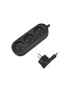 LogiLink Power Strip 3-Way, 3xCEE 7/3, Textile Cable, Black (LPS261)