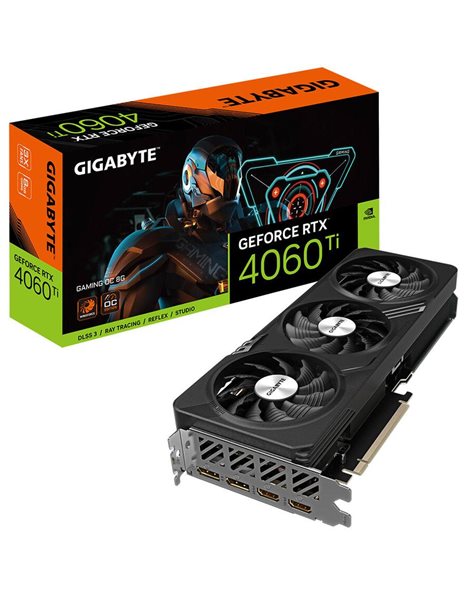Gigabyte GeForce RTX 4060 Ti Gaming OC 8GB GDDR6, 128-Bit, HDMI, DP (GV-N406TGAMING OC-8GD)