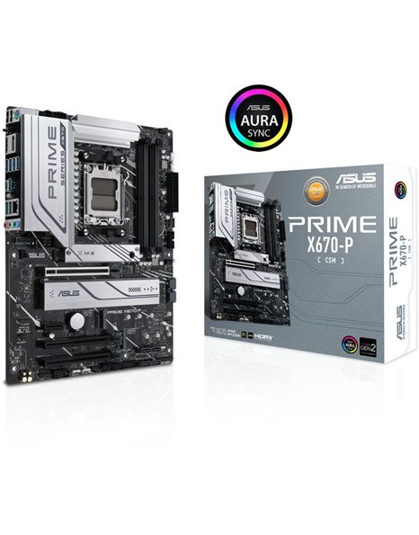 Asus Prime X670-P-CSM, AMD, Socket AM5, ATX, 4xDDR5, 6xSATA3, M.2, Raid, 2.5GLAN, USB3.2, HDMI, DP (90MB1BU0-M0EAYC)