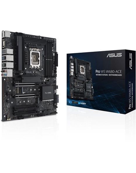 Asus Pro WS W680-ACE, Intel, Socket 1700, ATX, 4xDDR5, 8xSATA3, M.2, Raid, 2.5GLAN, USB3.2, HDMI, DP, VGA (90MB1DZ0-M0EAY0)